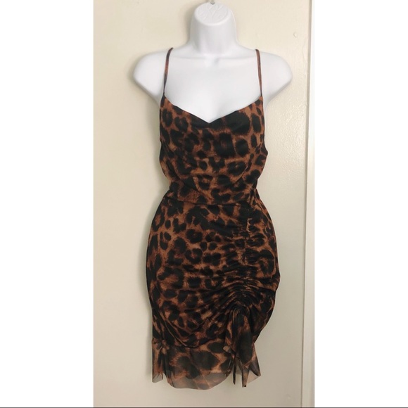 Dresses & Skirts - Printed Frill Mini Dress (Animal)